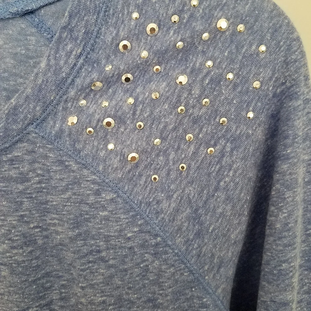 Justice Girls Long‎ Sleeve Blue Embellished Top Shirt New